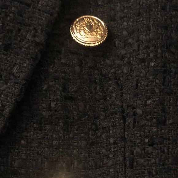 COPY - ZARA WOMEN NEW DOUBLE BREASTED TEXTURED WEAVE BLAZER BLACK 2761/257 XS - Picture 13 of 13